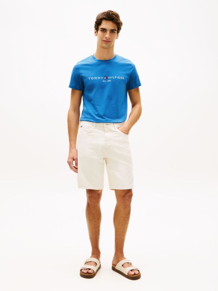 Blue Organic Cotton Chest Logo T-Shirt  Men