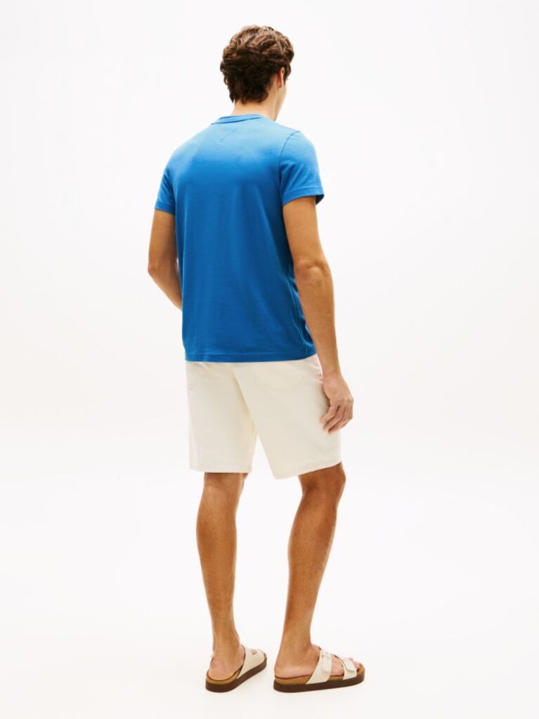 Blue Organic Cotton Chest Logo T-Shirt  Men