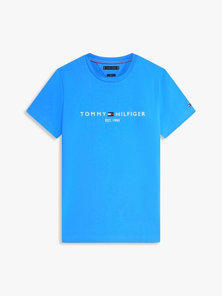 Blue Organic Cotton Chest Logo T-Shirt  Men