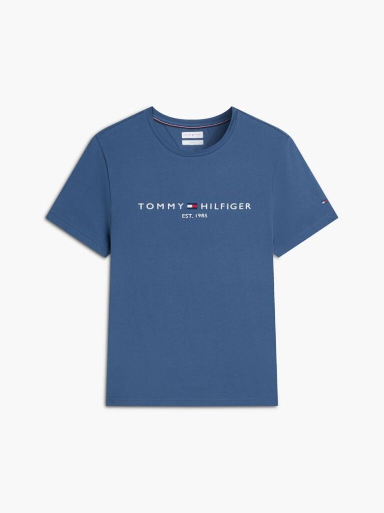 Blue Organic Cotton Chest Logo T-Shirt  Men