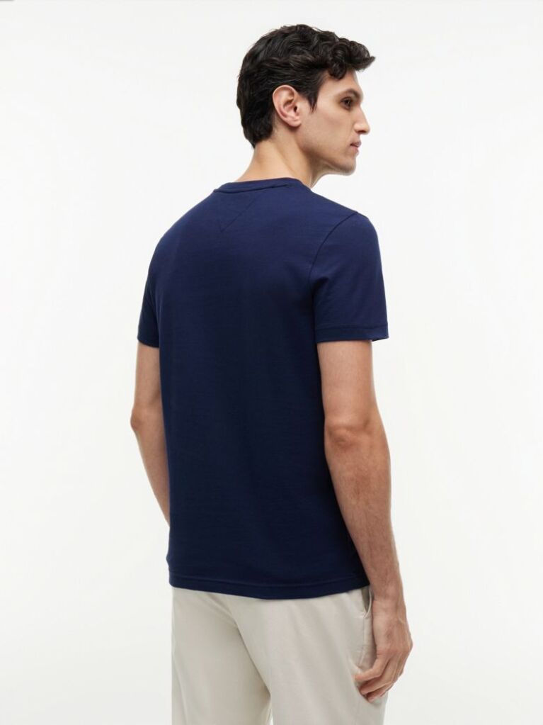 Blue Organic Cotton Chest Logo T-Shirt  Men