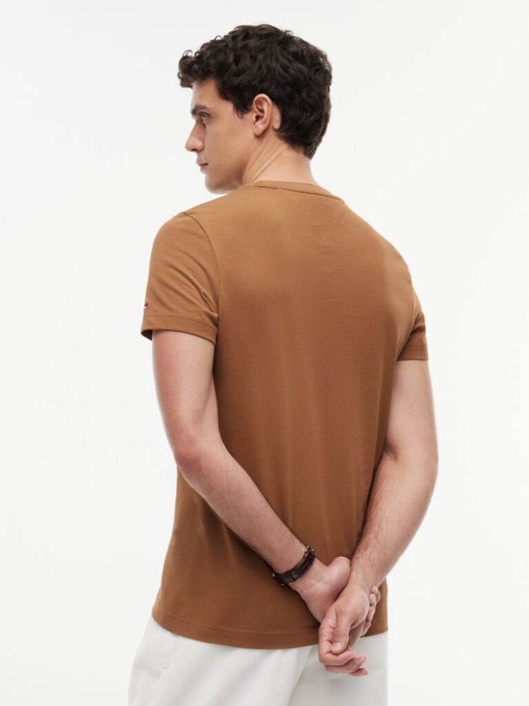 Brown Organic Cotton Chest Logo T-Shirt  Men