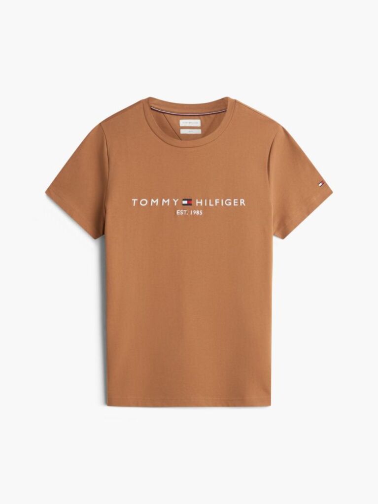 Brown Organic Cotton Chest Logo T-Shirt  Men