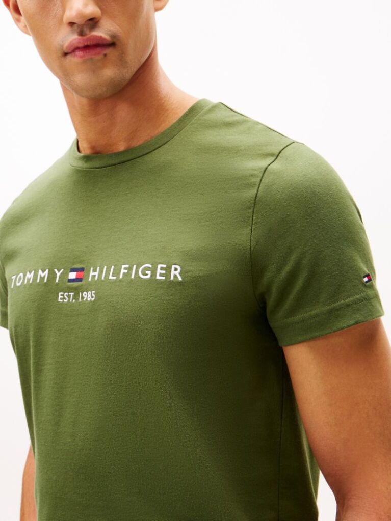 Green Organic Cotton Chest Logo T-Shirt  Men