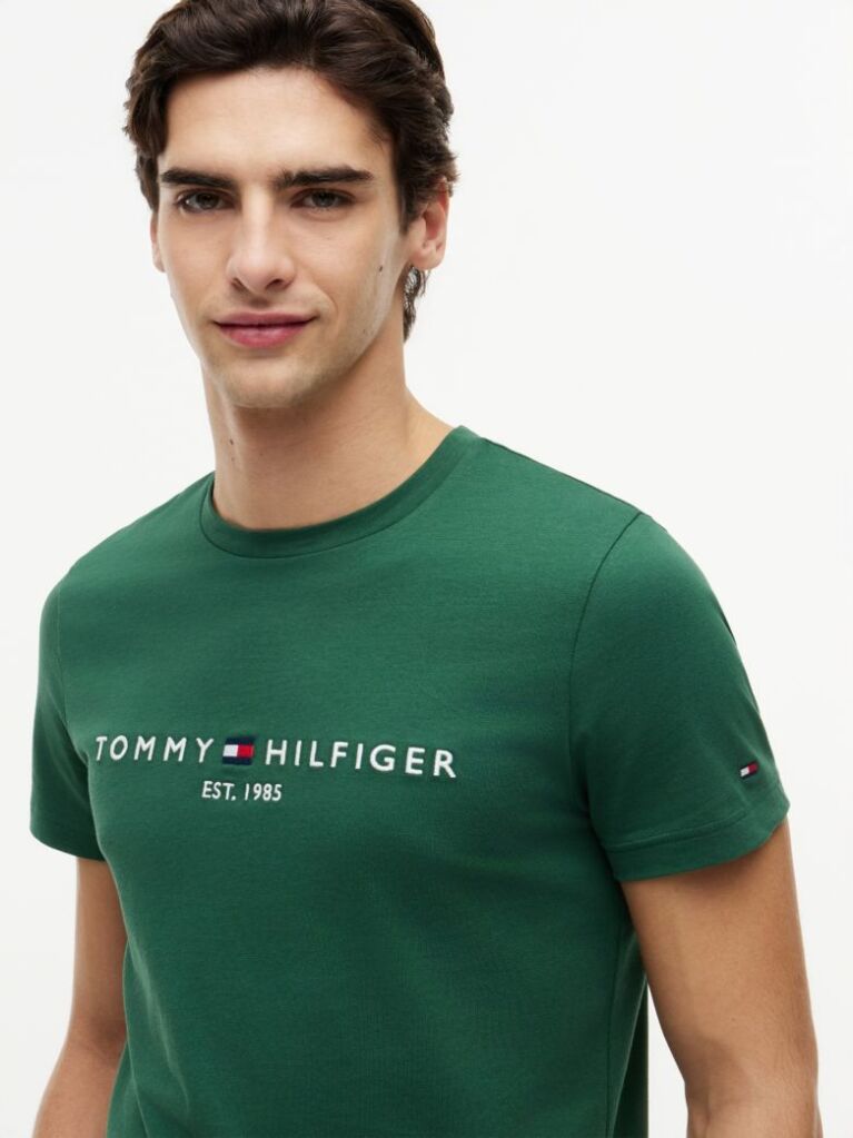 Green Organic Cotton Chest Logo T-Shirt  Men