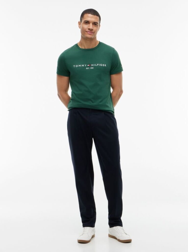 Green Organic Cotton Chest Logo T-Shirt  Men