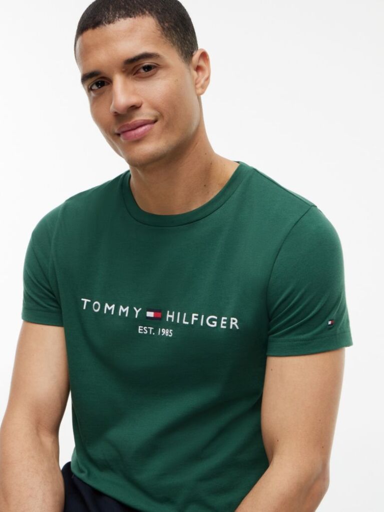 Green Organic Cotton Chest Logo T-Shirt  Men