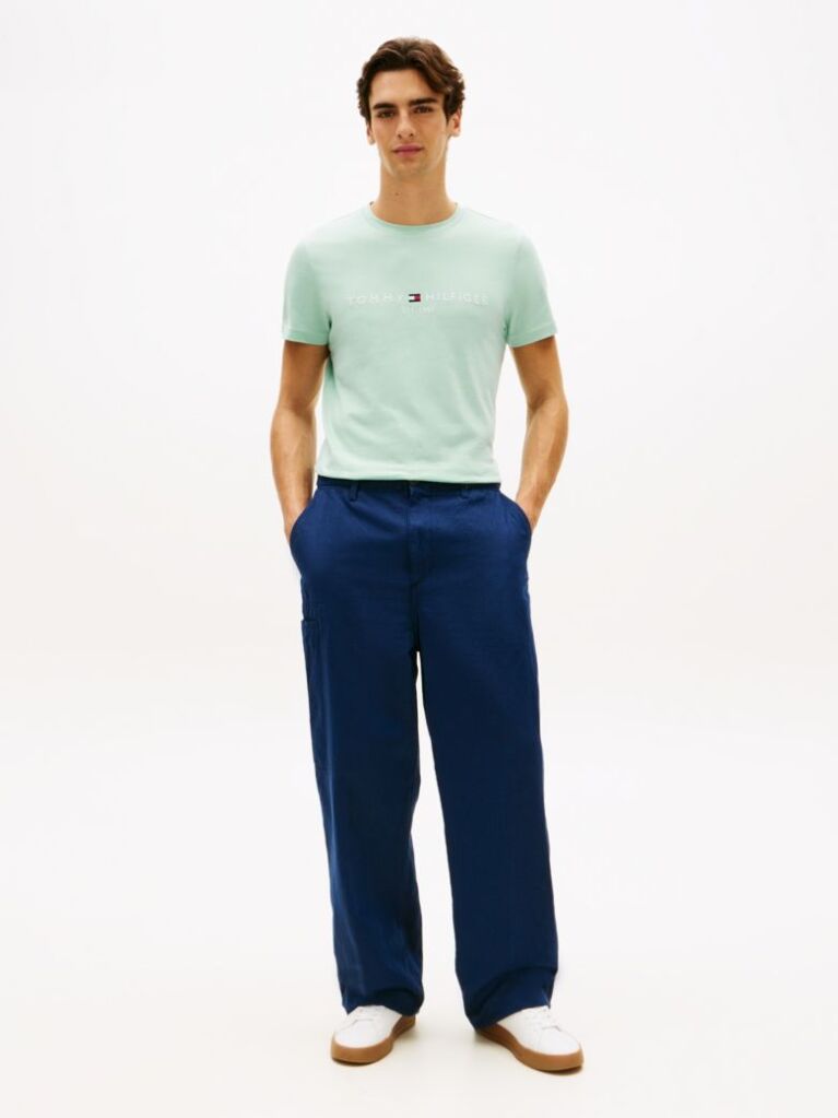 Green Organic Cotton Chest Logo T-Shirt  Men