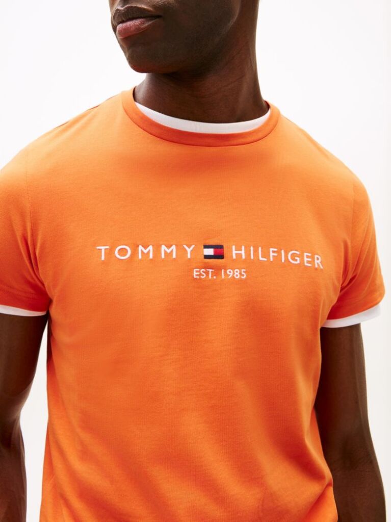Orange Organic Cotton Chest Logo T-Shirt  Men