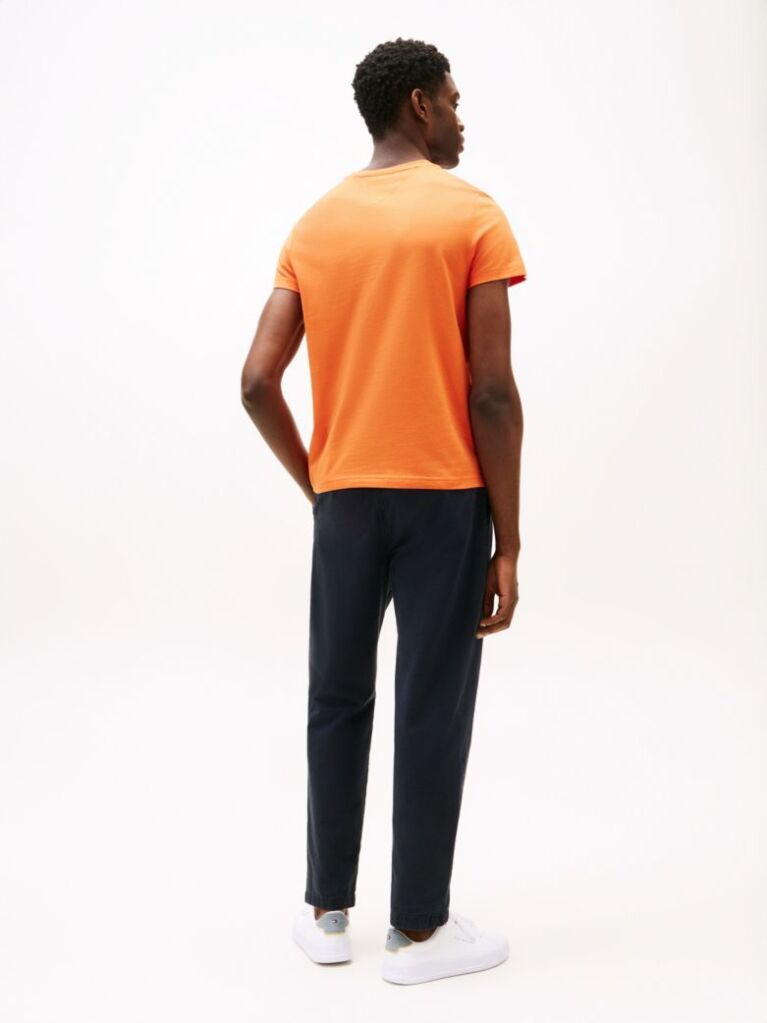Orange Organic Cotton Chest Logo T-Shirt  Men