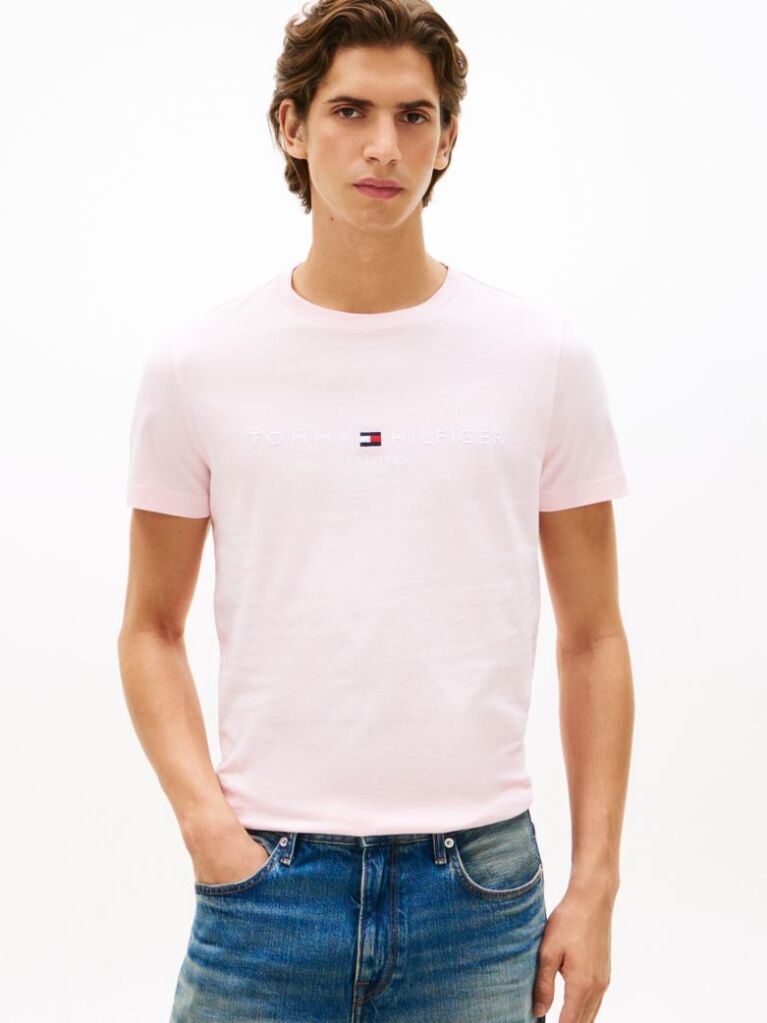 Pink Organic Cotton Chest Logo T-Shirt  Men