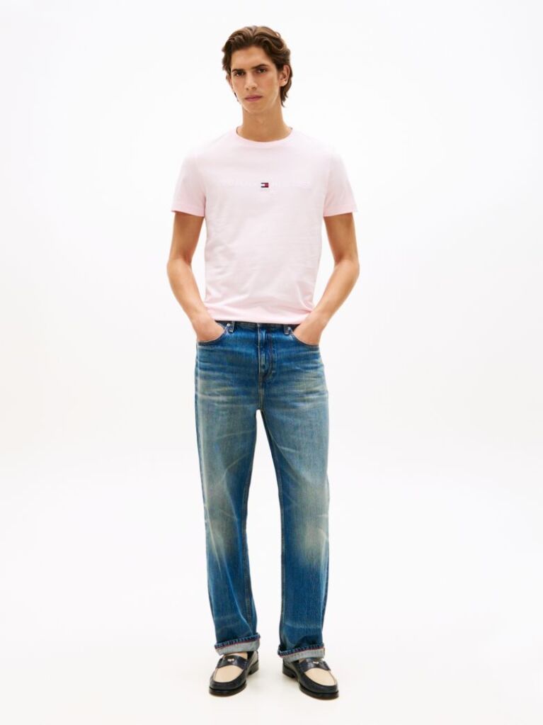 Pink Organic Cotton Chest Logo T-Shirt  Men