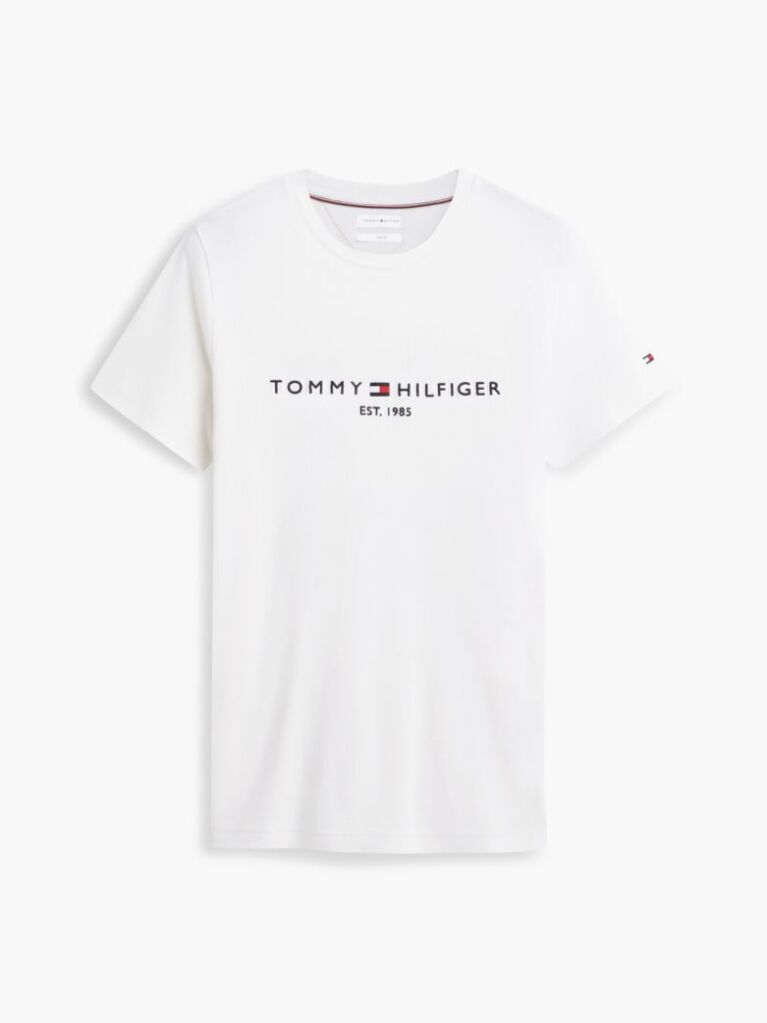 Beige Organic Cotton Chest Logo T-Shirt  Men