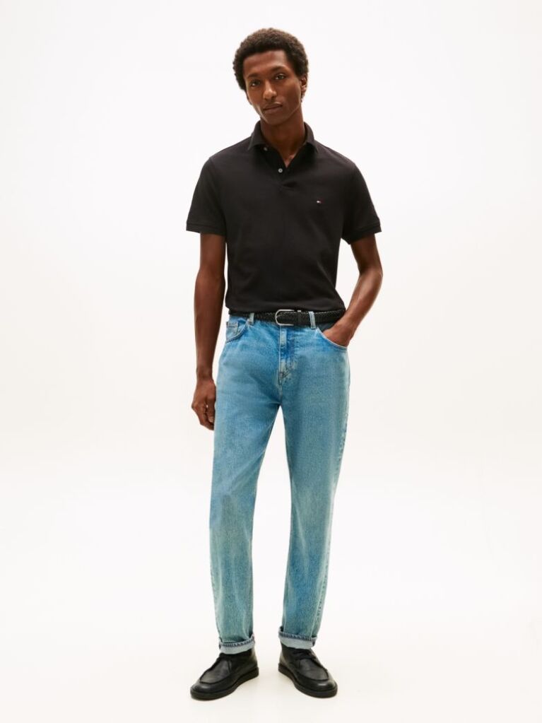 Black 1985 Organic Cotton Regular Fit Polo  Men