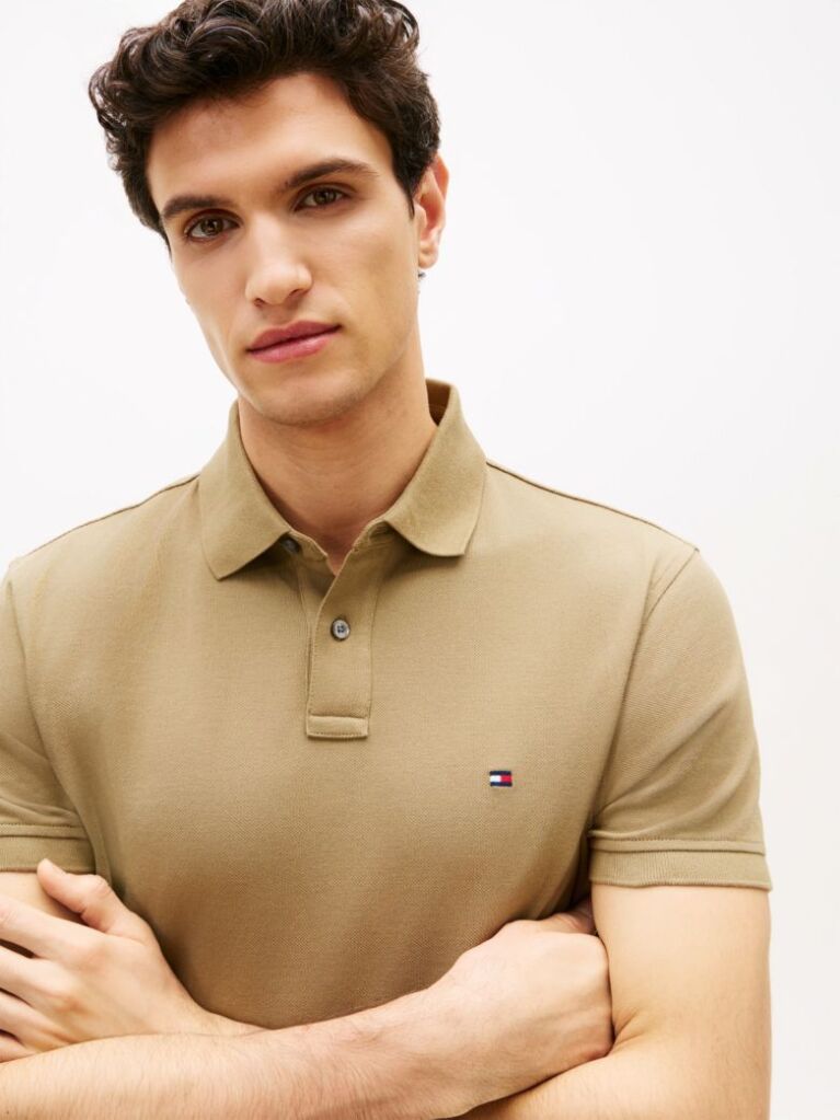 Beige 1985 Organic Cotton Regular Fit Polo  Men
