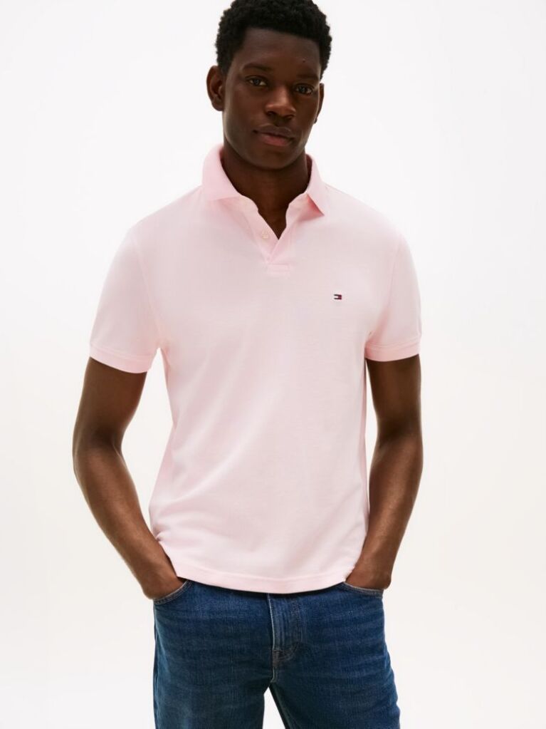 Pink 1985 Organic Cotton Regular Fit Polo  Men