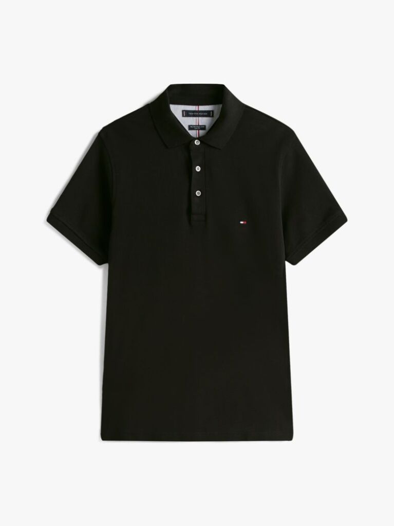 Black 1985 Organic Cotton Slim Fit Polo  Men