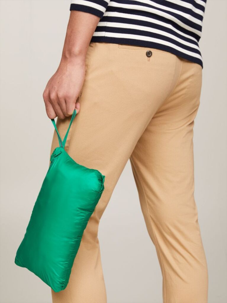 Green Recycled Quilted Packable Vest  Men