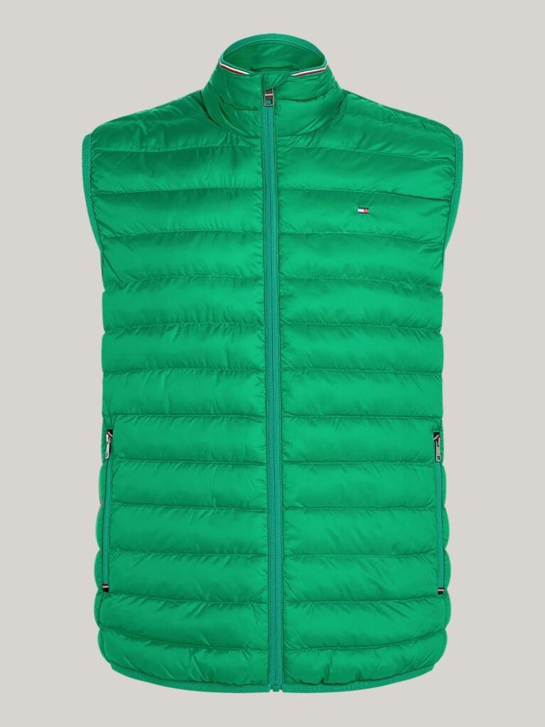 Green Recycled Quilted Packable Vest  Men