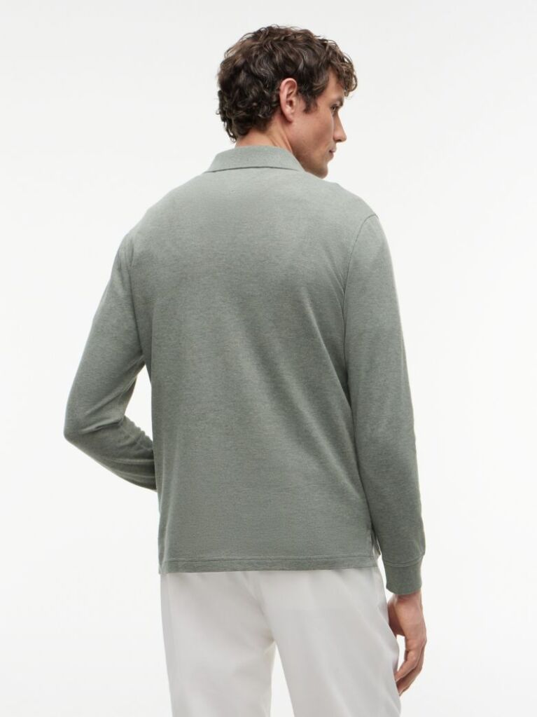 Green 1985 TH Flex Regular Fit Long Sleeve Polo  Men