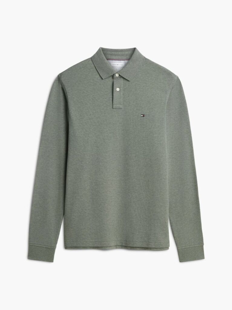 Green 1985 TH Flex Regular Fit Long Sleeve Polo  Men