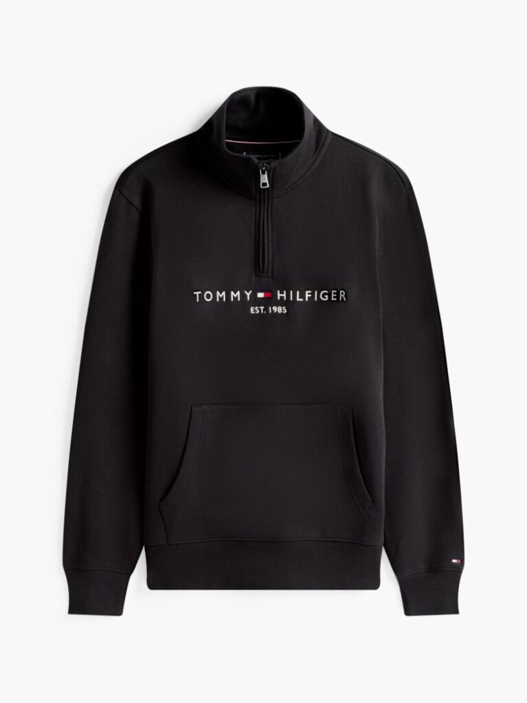 Black Combining casual style with enhanced comfort, this sweatshirt is made from flex fleece and has a cosy, zip-adjustable mock turtleneck.  Men