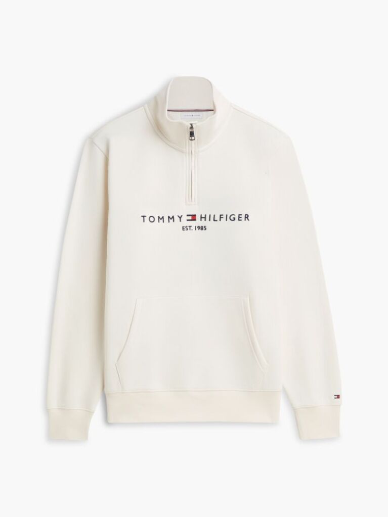 Beige Combining casual style with enhanced comfort, this sweatshirt is made from flex fleece and has a cosy, zip-adjustable mock turtleneck.  Men