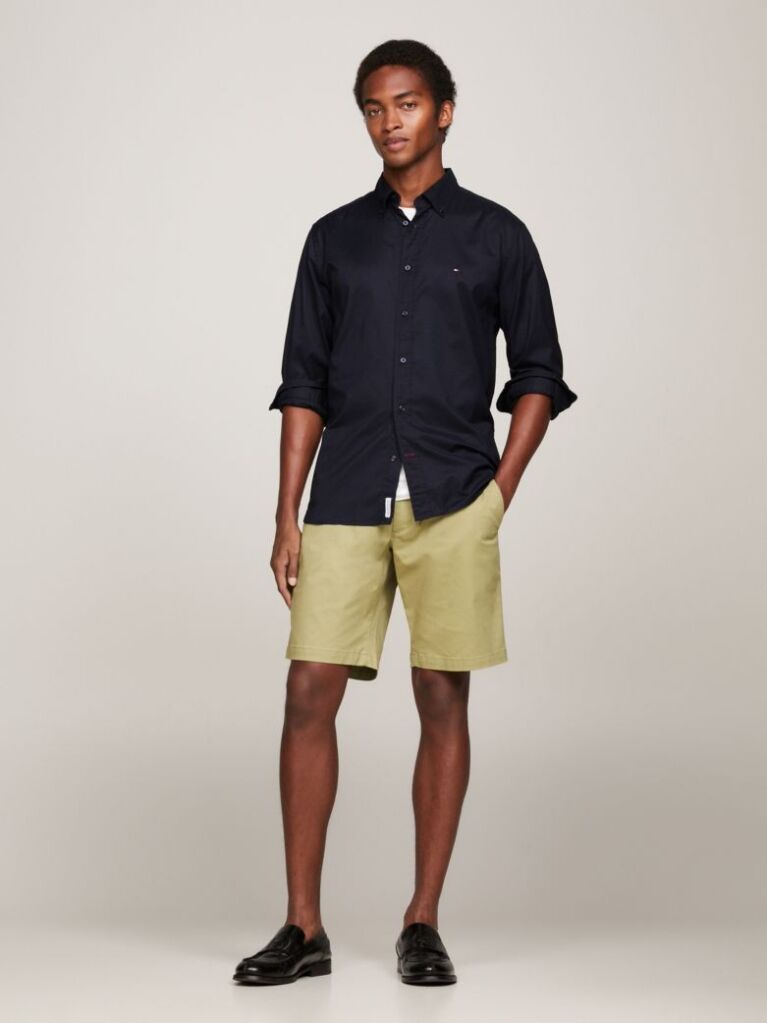 Blue TH Flex Cotton Poplin Shirt  Men