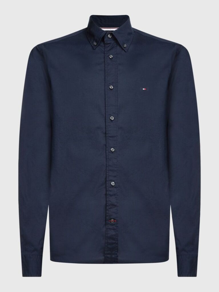 Blue TH Flex Cotton Poplin Shirt  Men