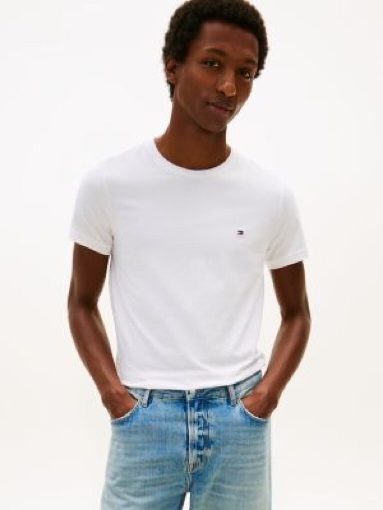 Άσπρο TH Flex T-Shirt Σε Slim Γραμμή  Άνδρες