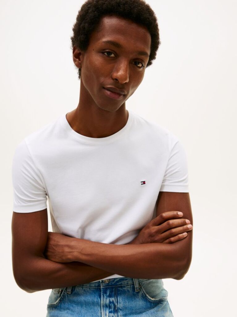 Άσπρο TH Flex T-Shirt Σε Slim Γραμμή  Άνδρες