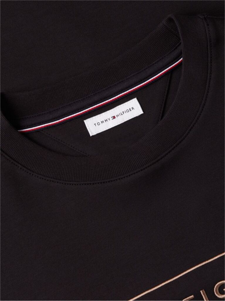Μαύρο Interlock Μακρυμάνικο T-Shirt Σε Slim Γραμμή  Άνδρες