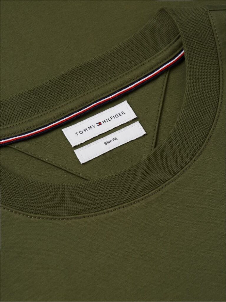 Πράσινο Interlock Μακρυμάνικο T-Shirt Σε Slim Γραμμή  Άνδρες