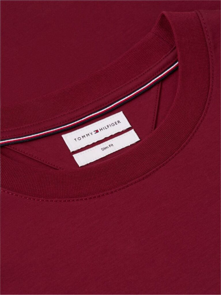 Κόκκινο Interlock Μακρυμάνικο T-Shirt Σε Slim Γραμμή  Άνδρες