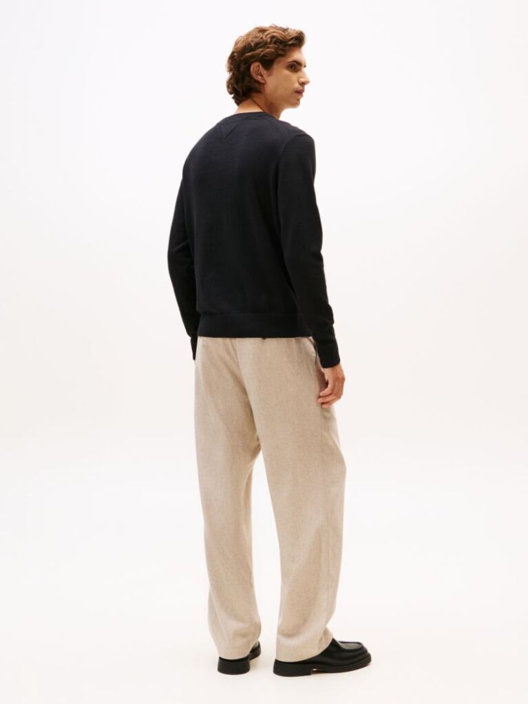 Black Cotton Cashmere V-Neck Jumper  Men