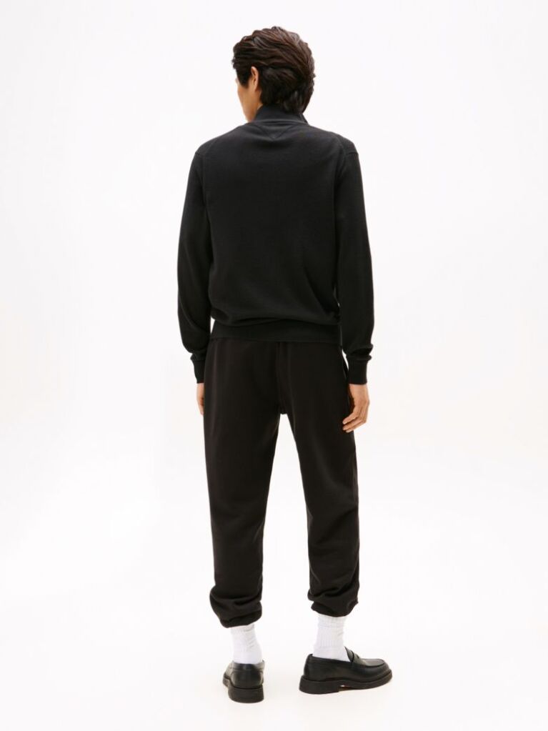 Black Cotton Cashmere Zip-Thru Cardigan  Men