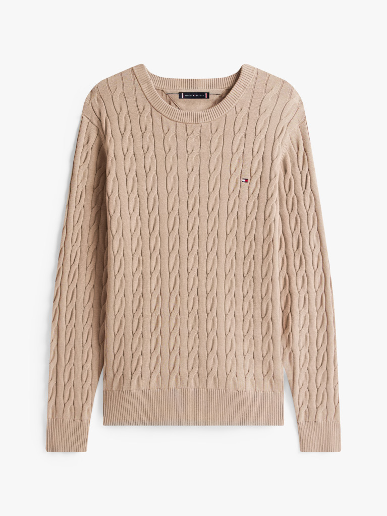 Beige Classics Cable Knit Relaxed Fit Jumper  Men