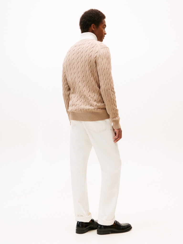 Beige Classics Cable Knit Relaxed Fit Jumper  Men