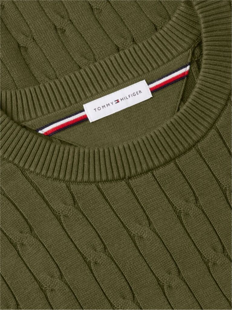Green Classics Cable Knit Relaxed Fit Jumper  Men