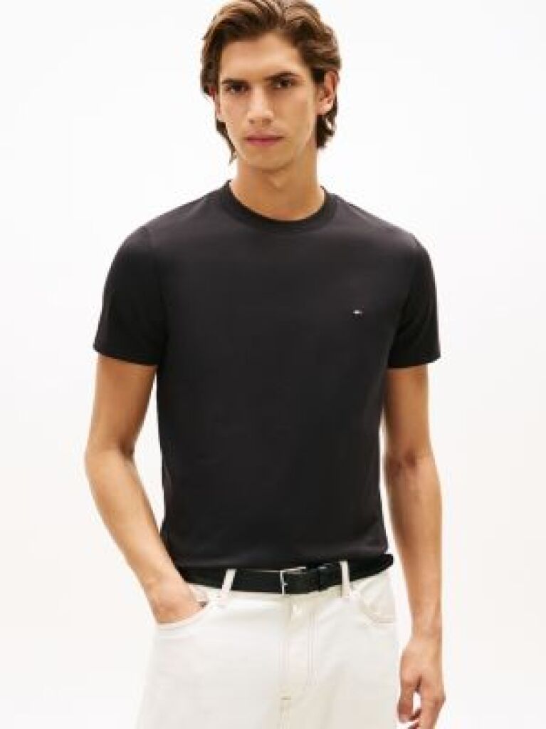 Black Flag Embroidery Interlock Slim Fit T-Shirt  Men