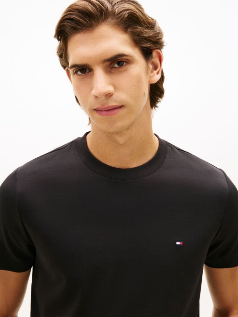 Black Flag Embroidery Interlock Slim Fit T-Shirt  Men