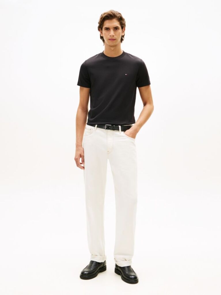 Black Flag Embroidery Interlock Slim Fit T-Shirt  Men