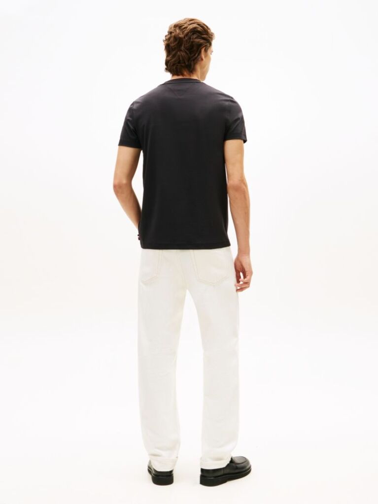 Black Flag Embroidery Interlock Slim Fit T-Shirt  Men
