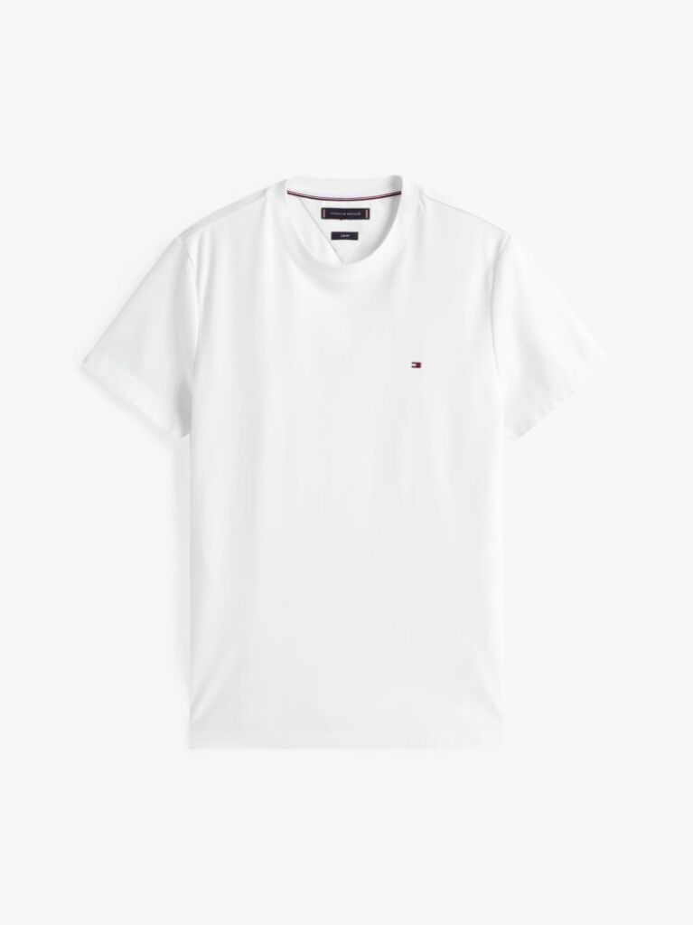 White Flag Embroidery Interlock Slim Fit T-Shirt  Men
