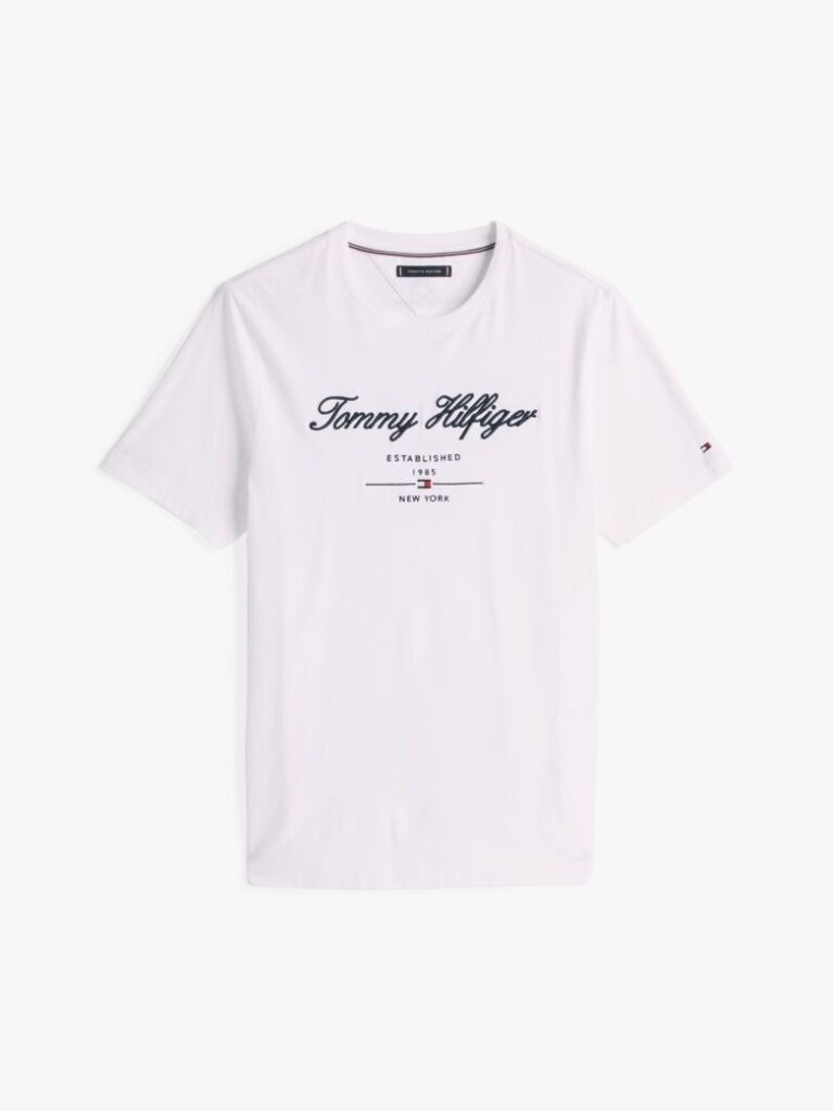 Άσπρο T-Shirt Με Λογότυπο Και Κλασική Λαιμόκοψη  Άνδρες