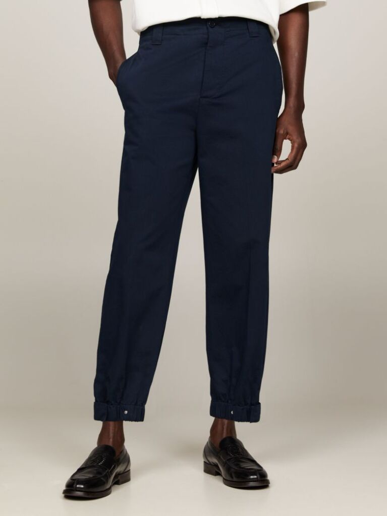 Blue Crest Cropped Adjustable Cuff Chinos  Men