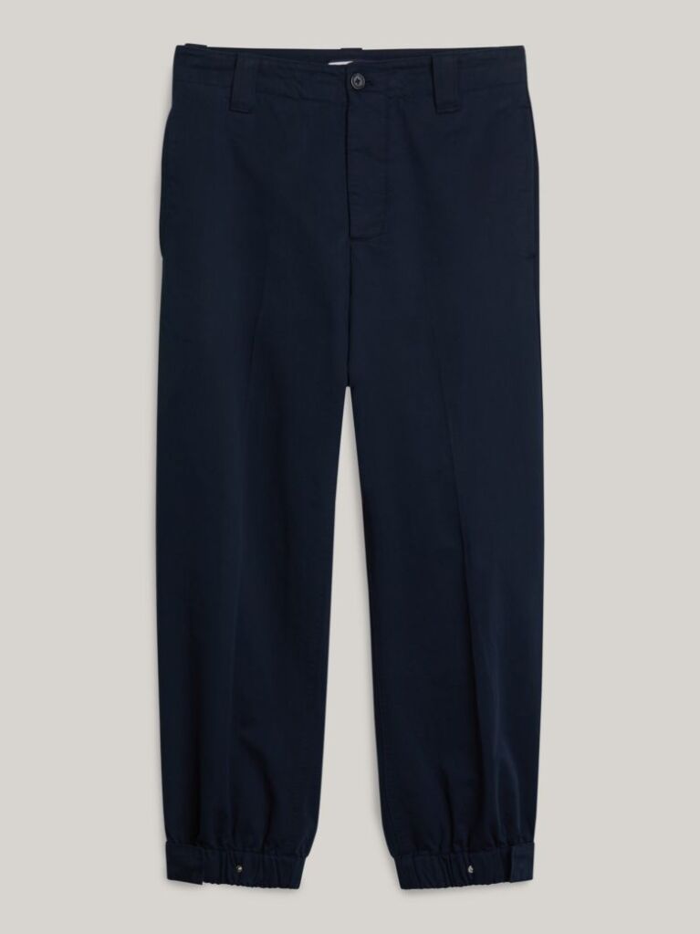 Blue Crest Cropped Adjustable Cuff Chinos  Men