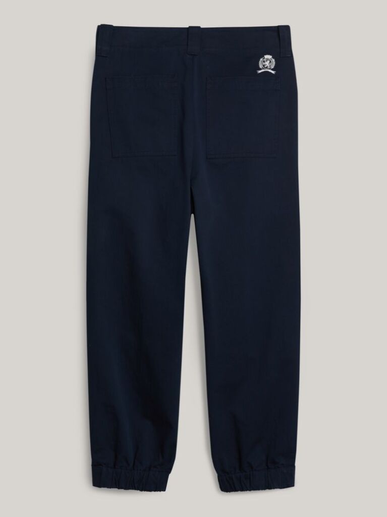 Blue Crest Cropped Adjustable Cuff Chinos  Men
