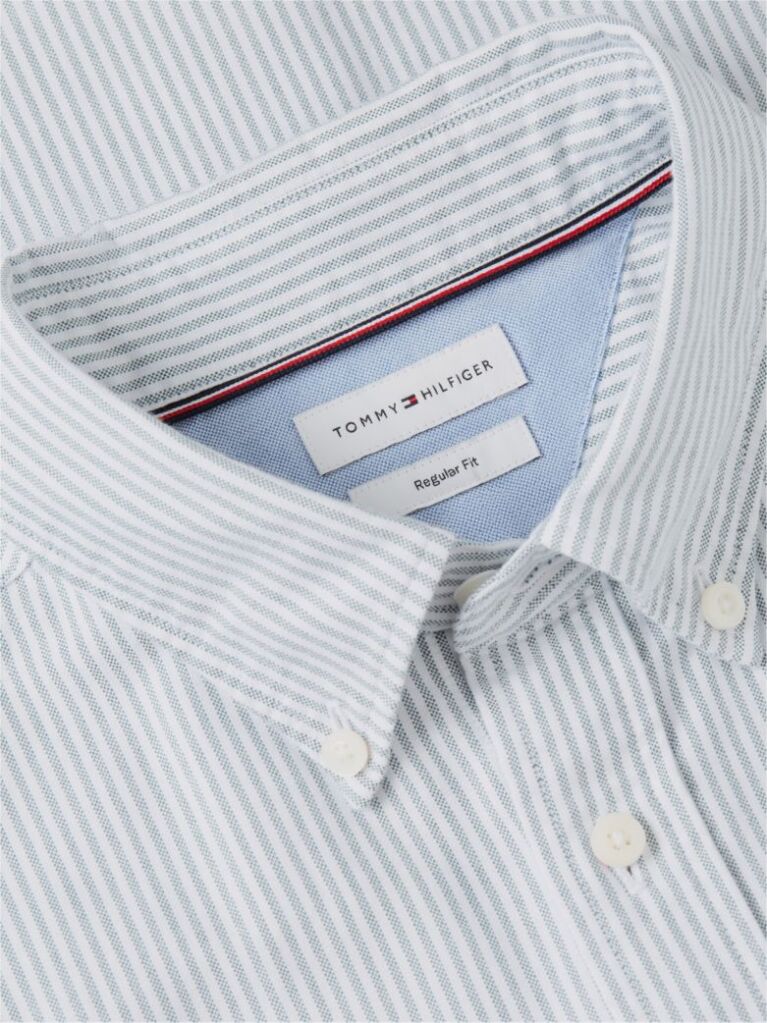 Blue Heritage Stripe Regular Fit Oxford Shirt  Men