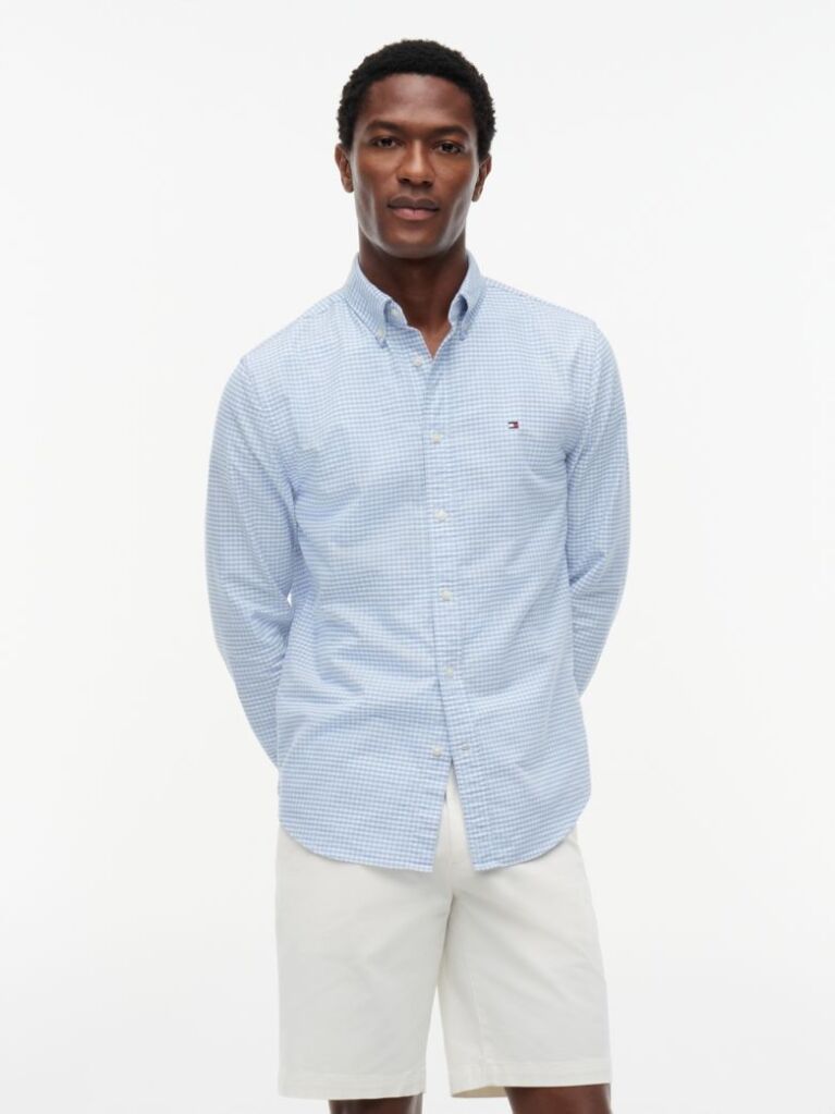 Blue Gingham Regular Fit Oxford Shirt  Men